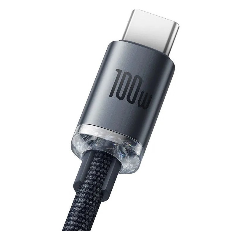 Baseus CAJY000401 Crystal Shine Series Dátový Kábel USB - USB-C 100W 1,2m Black