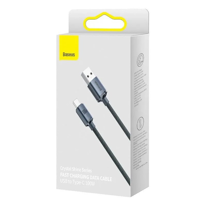 Baseus CAJY000401 Crystal Shine Series Dátový Kábel USB - USB-C 100W 1,2m Black