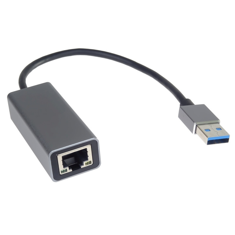 PremiumCord adaptér USB3.0 → LAN RJ45 ETHERNET 10/100/1000 MBIT Aluminium