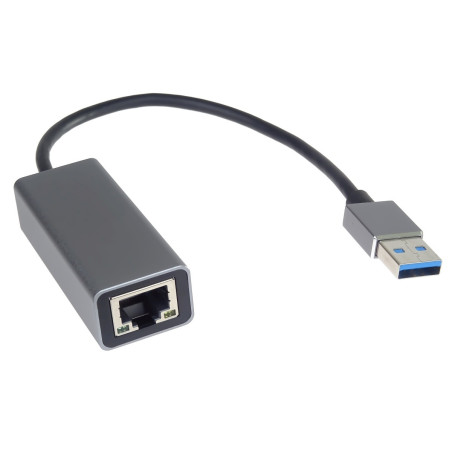 PremiumCord adaptér USB3.0 → LAN RJ45 ETHERNET 10/100/1000 MBIT Aluminium