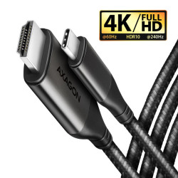 AXAGON RVC-HI2MC, USB-C → HDMI 2.0a redukcia / kábel 1.8m, 4K/60Hz HDR10