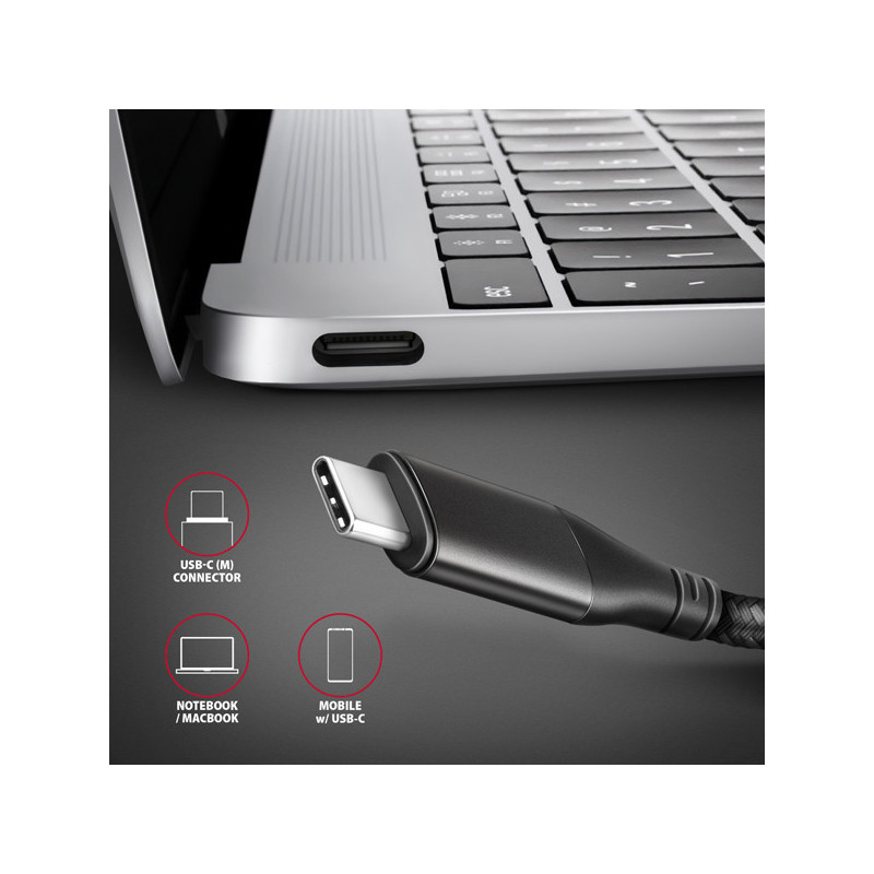 AXAGON RVC-HI2MC, USB-C → HDMI 2.0a redukcia / kábel 1.8m, 4K/60Hz HDR10