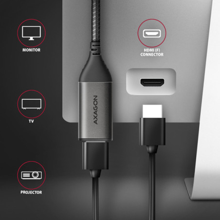 AXAGON RVC-HI2M, USB-C → HDMI 2.0a redukcia / adaptér, 4K/60Hz HDR10