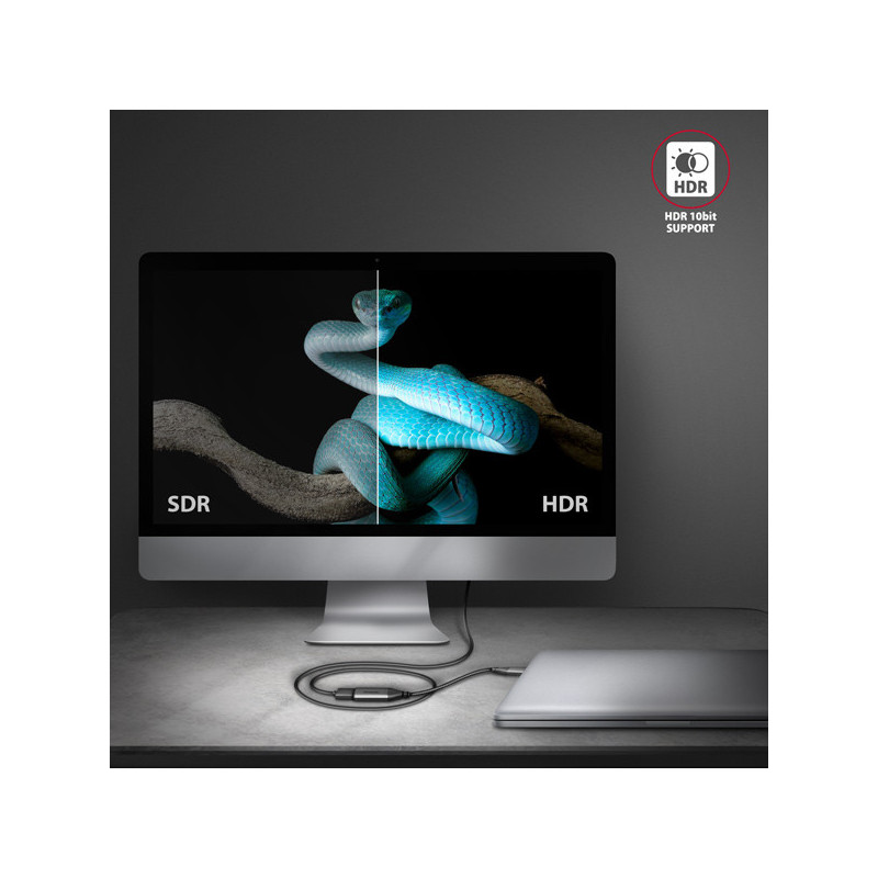 AXAGON RVC-HI2M, USB-C → HDMI 2.0a redukcia / adaptér, 4K/60Hz HDR10