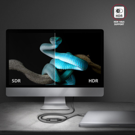 AXAGON RVC-HI2M, USB-C → HDMI 2.0a redukcia / adaptér, 4K/60Hz HDR10