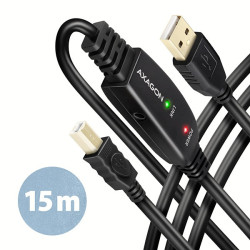 AXAGON ADR-215B, USB 2.0 A-M → B-M aktívny prepojovací / repeater kábel, 15m