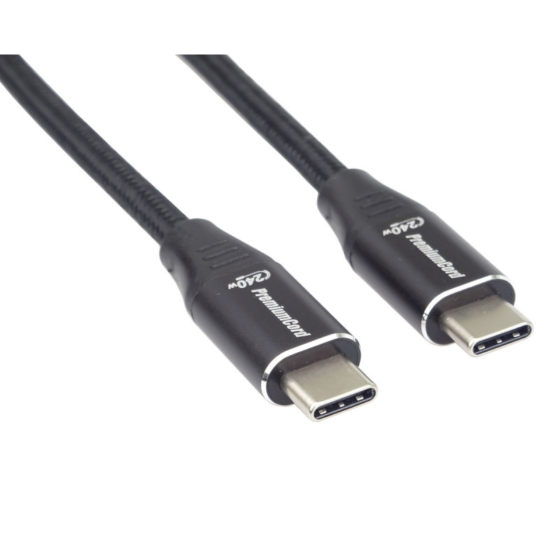 PremiumCord Kábel USB-C M/M, 240 W 480 MBps, 0,5 m