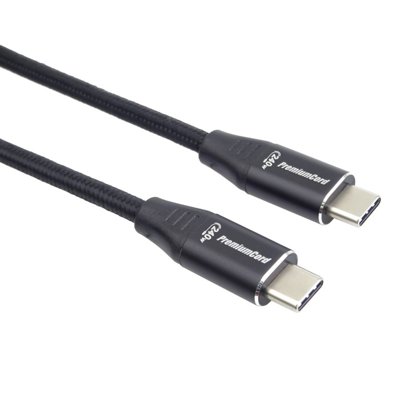 PremiumCord Kábel USB-C M/M, 240 W 480 MBps, 0,5 m