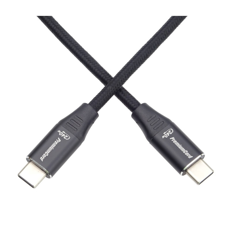 PremiumCord Kábel USB-C M/M, 240 W 480 MBps, 1m