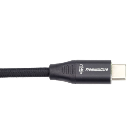 PremiumCord Kábel USB-C M/M, 240 W 480 MBps, 1m