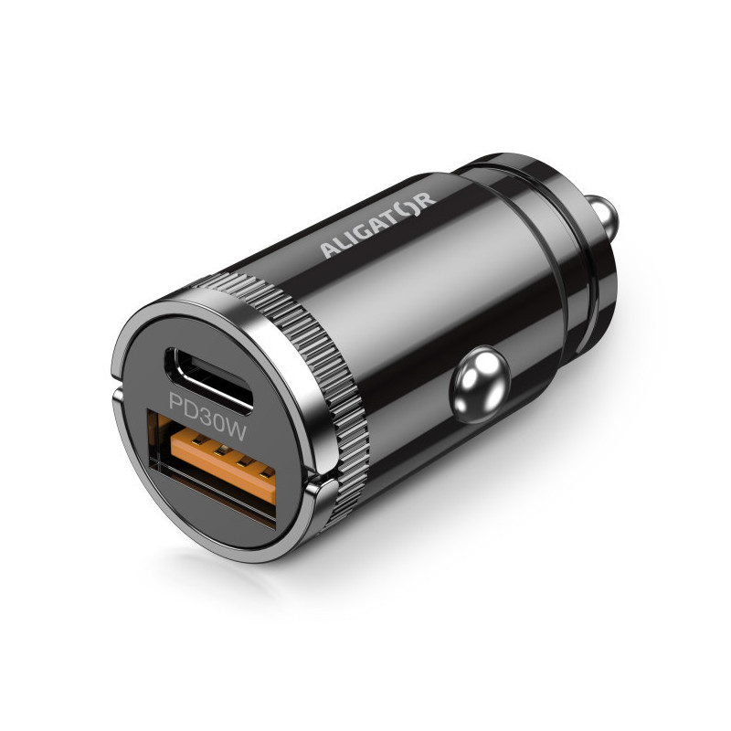 Aligator mini nabíjačka do auta Power Delivery 30W, USB-C + USB-A