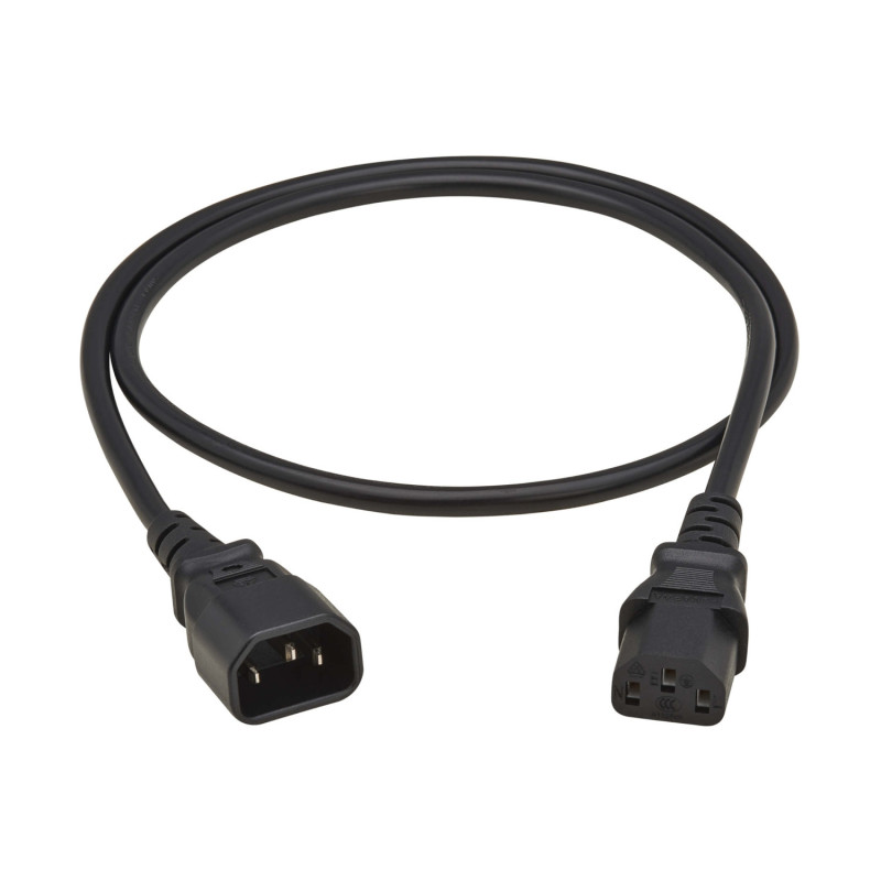 Napájací kábel predlžovací C13/C14, 10A, 250V, 1m, čierna
