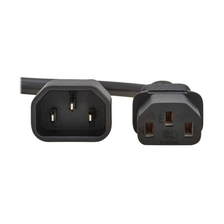 Napájací kábel predlžovací C13/C14, 10A, 250V, 1m, čierna