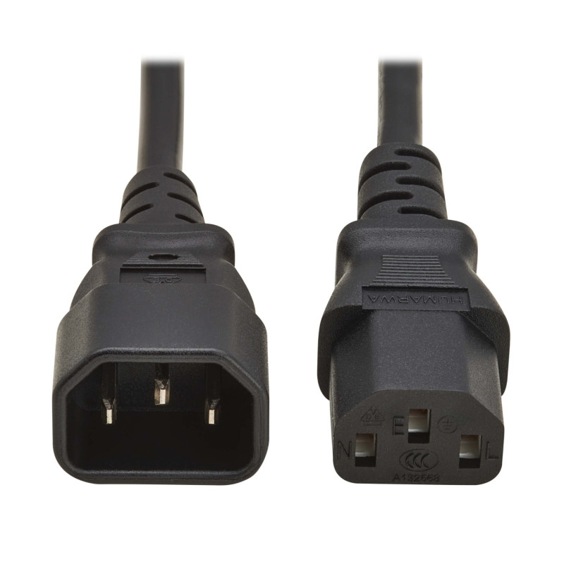 Napájací kábel predlžovací C13/C14, 10A, 250V, 1m, čierna