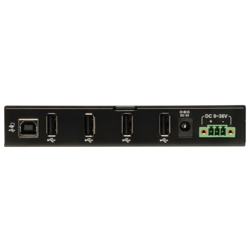 Rozbočovač 4x USB 2, priemyselný, odolnosť ESD 15kV, kovové púzdro, možnosť montáže