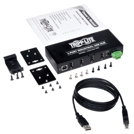 Rozbočovač 4x USB 2, priemyselný, odolnosť ESD 15kV, kovové púzdro, možnosť montáže