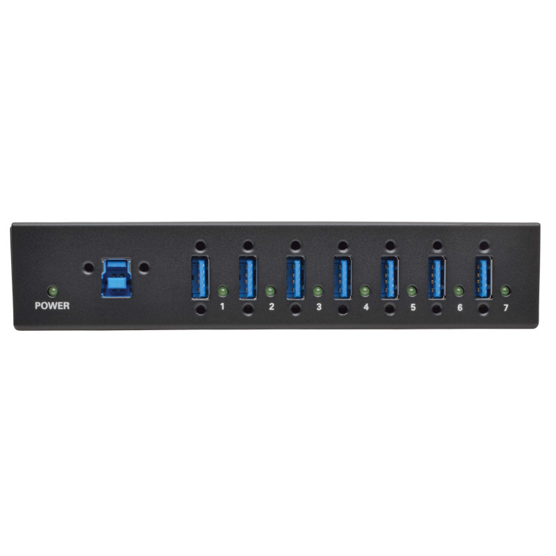 Rozbočovač 7x USB 3, priemyselný, odolnosť ESD 20kV, kovové púzdro, možnosť montáže