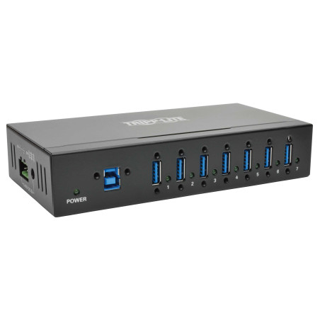 Rozbočovač 7x USB 3, priemyselný, odolnosť ESD 20kV, kovové púzdro, možnosť montáže