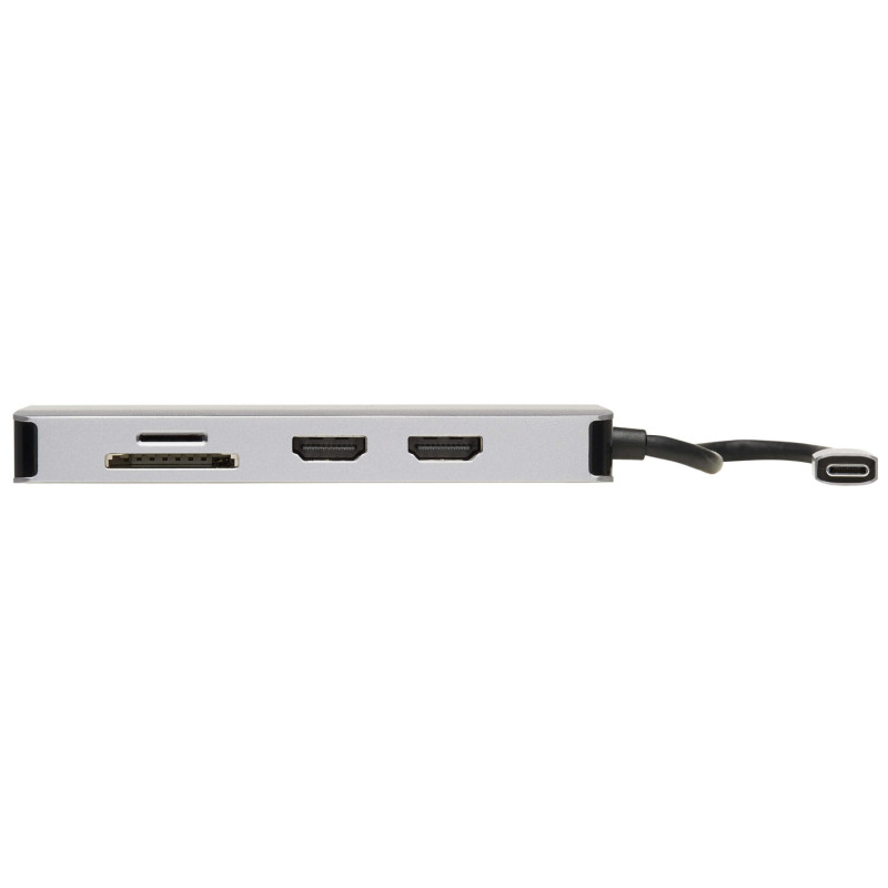Dokovacia stanica USB-C, 2x displej, 4K 60Hz HDMI, USB 3.2 G1, USB-A, GbE, pamäť.karta, 100W PD, šedá