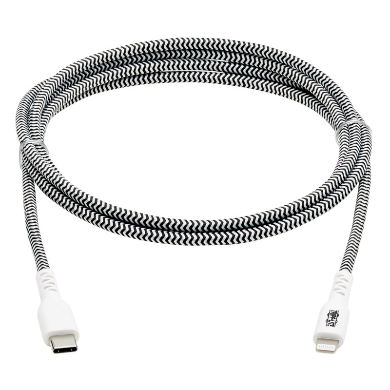 Kábel USB-C 2.0 / Lightning, s LED diódou, MFi, (Samec/Samec), odolný kábel, 3.05m