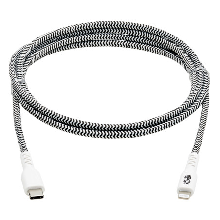 Kábel USB-C 2.0 / Lightning, s LED diódou, MFi, (Samec/Samec), odolný kábel, 3.05m