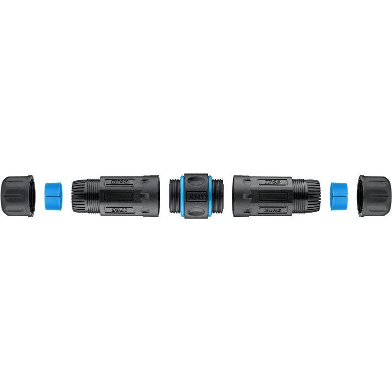 PromiumCord Vodotesný prepojovací box 2x RJ45 female (8P8C) pre káble Cat.6A, tienený