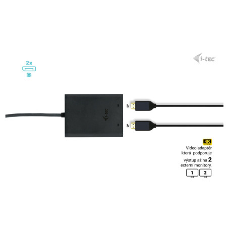 i-tec USB-C Dual 4K/60Hz (single 8K/30Hz) DP Video adaptér