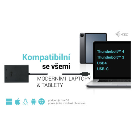 i-tec USB-C Dual 4K/60Hz (single 8K/30Hz) DP Video adaptér