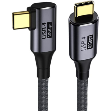 PremiumCord USB4 Gen 3x2 40Gbps 8K @ 60Hz 240W, Thunderbolt, 0,3 m zahnutý