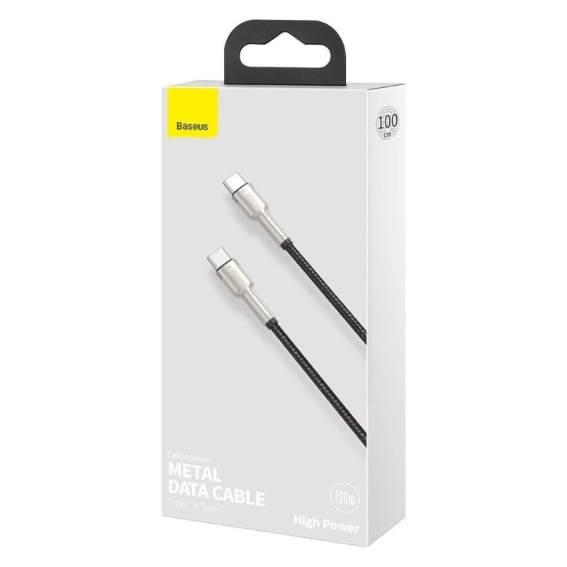 Baseus Dátový kábel Cafule USB-C/USB-C 1m 100W (20V 5A) čierny