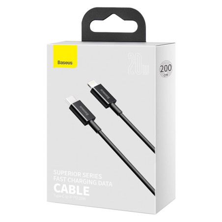 Baseus Dátový kábel Superior Series USB-C/Lightning 20W 2m čierny