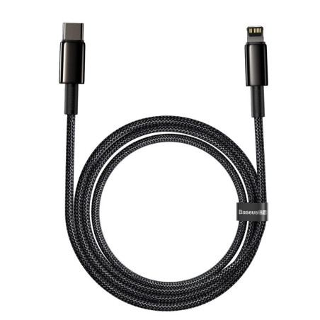Baseus Dátový kábel Tungsten Gold PD 20W 2m USB-C/Lightning čierny