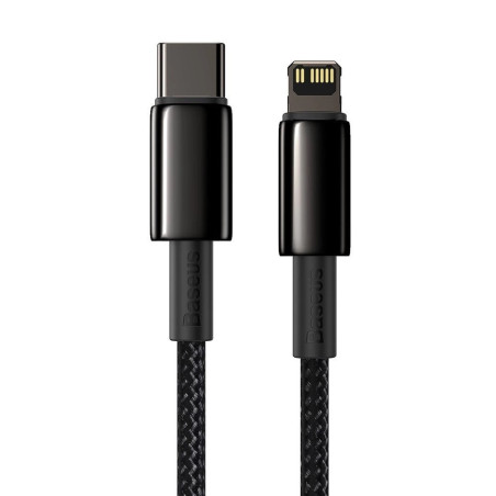 Baseus Dátový kábel Tungsten Gold PD 20W 2m USB-C/Lightning čierny