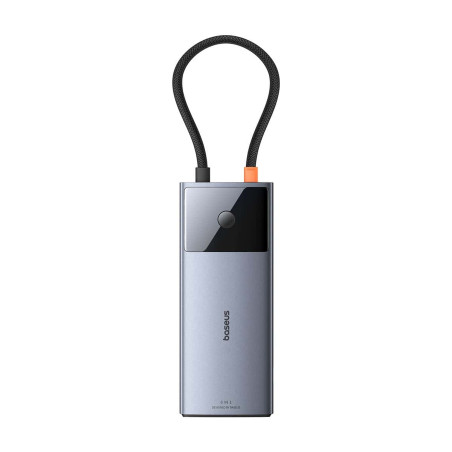 Baseus hub Series 2 USB 6v1 (USB-C/HDMI4K60Hz/USB-C(10Gbps)/USB-A(10Gbps)/RJ45/USB-C(PD) sivý