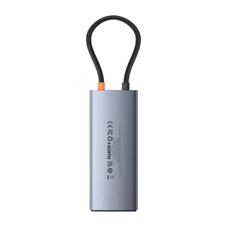 Baseus hub Series 2 USB 6v1 (USB-C/HDMI4K60Hz/USB-C(10Gbps)/USB-A(10Gbps)/RJ45/USB-C(PD) sivý