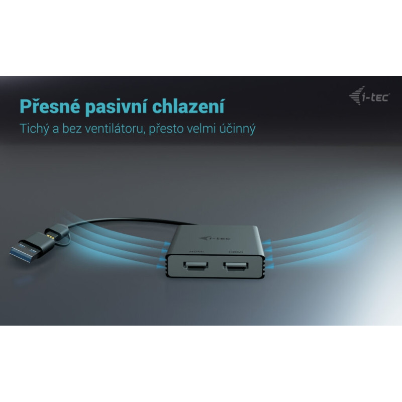 i-tec USB-A/USB-C Dual 4K HDMI Video adaptér