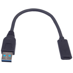PremiumCord Adaptér USB 3.0 A/samec - USB-C/samica, USB 3.2 GEN2, 3A, 20cm