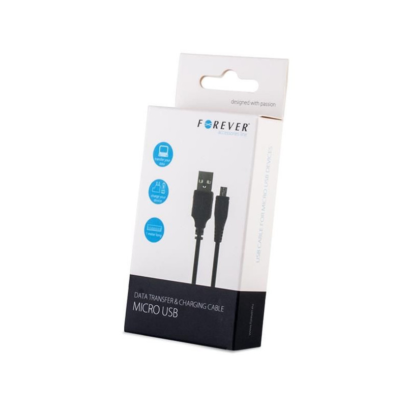 Dátový kábel Forever USB/microUSB 1m 1A čierny