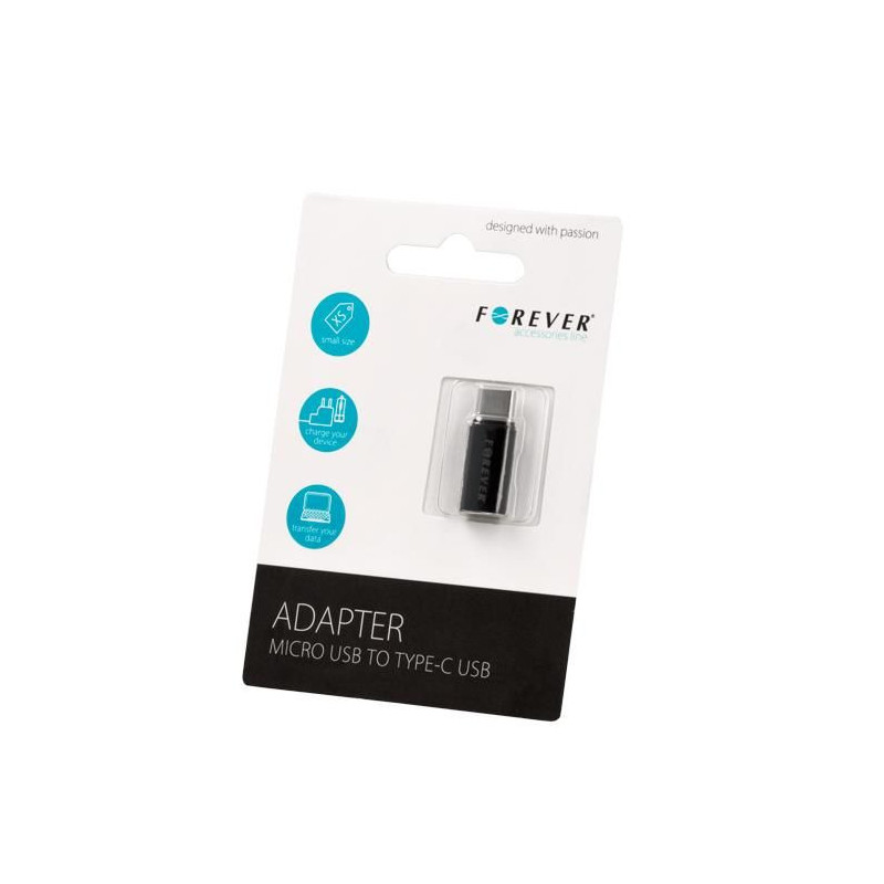 Redukcia Forever micro USB USB-C čierna