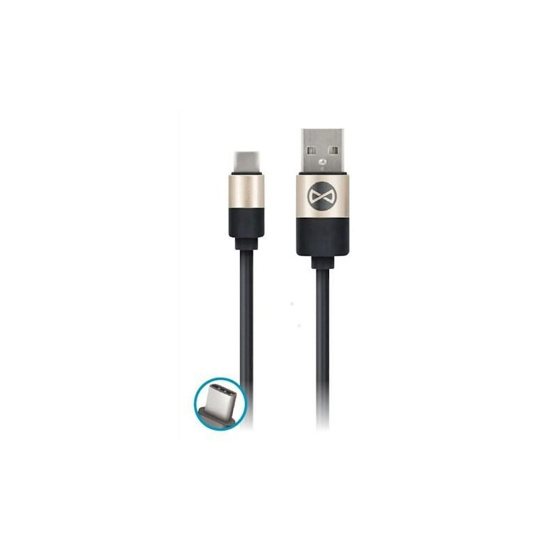 Dátový kábel Forever Modern USB/USB-C 1m 2A čierny