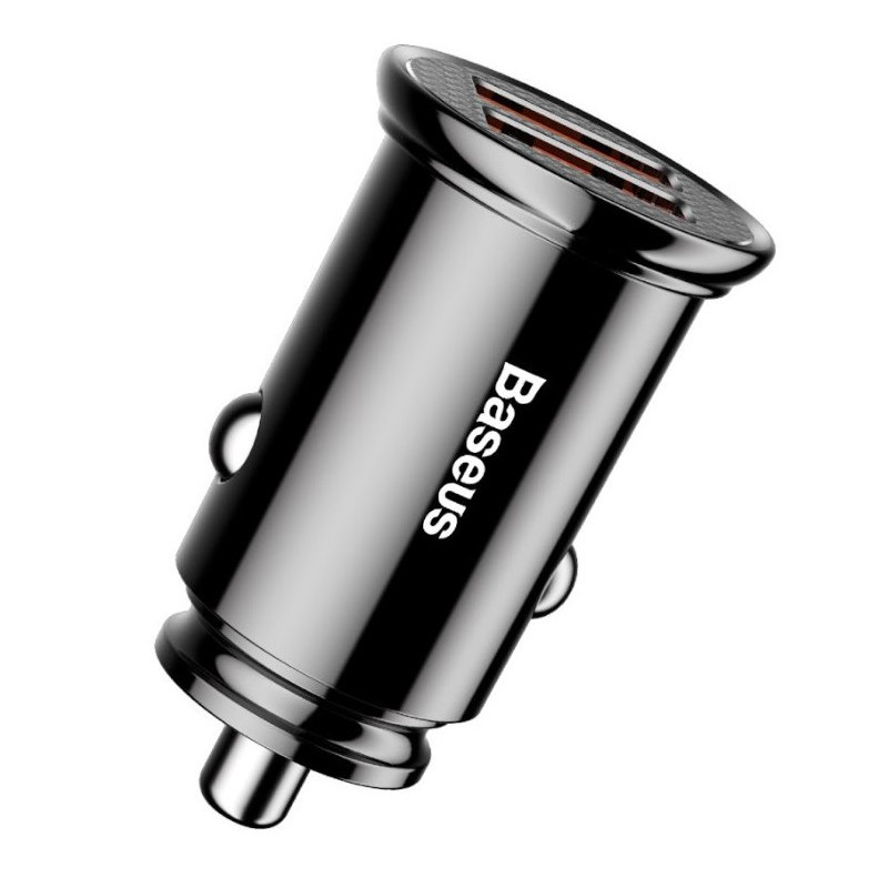 Baseus rýchlonabíjačka do auta 2xUSB QC3.0 30W čierna