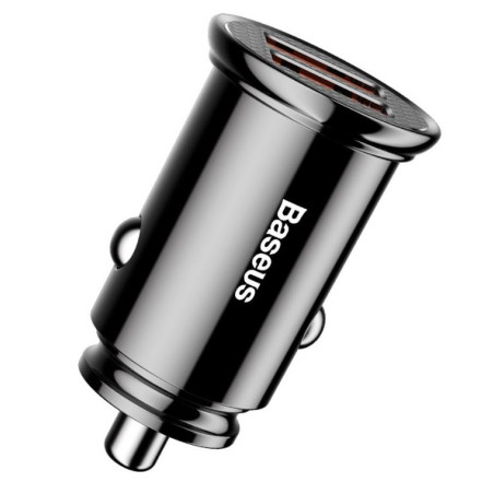 Baseus rýchlonabíjačka do auta 2xUSB QC3.0 30W čierna