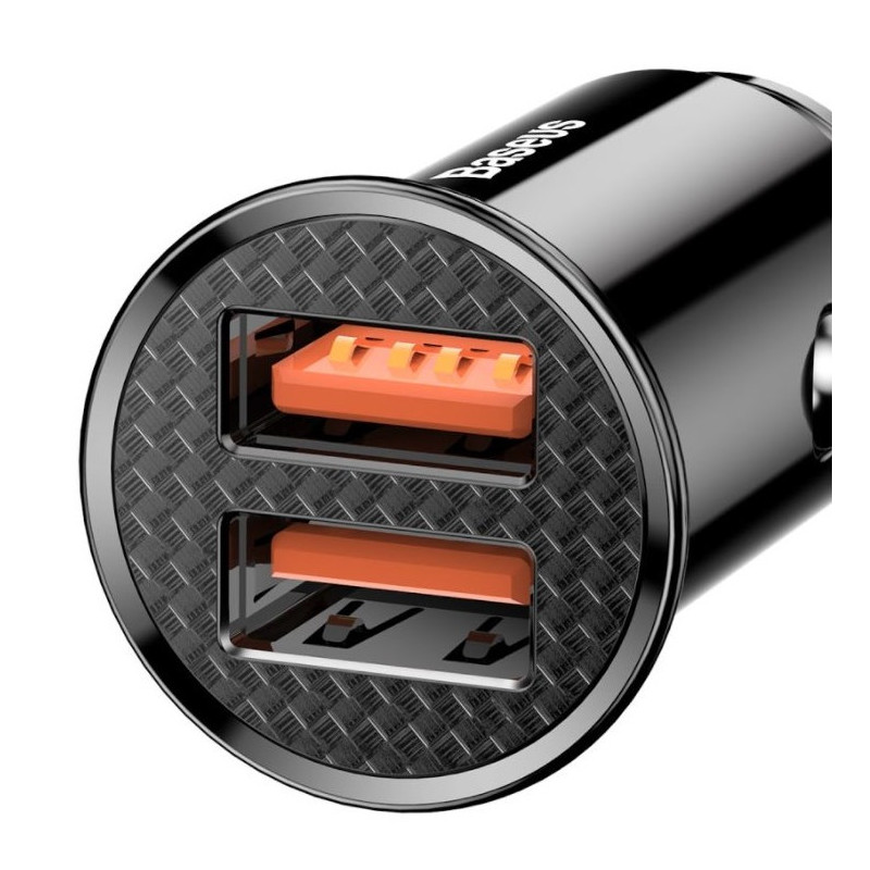 Baseus rýchlonabíjačka do auta 2xUSB QC3.0 30W čierna