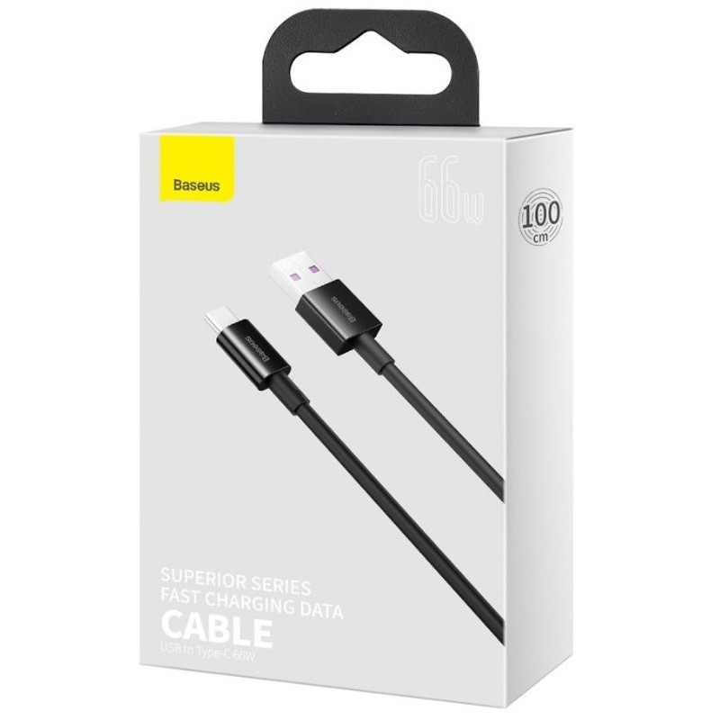 Baseus dátový kábel Superior USB-C 1m 6A 66W čierny