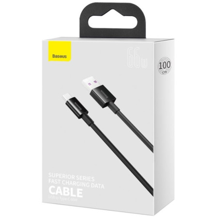 Baseus dátový kábel Superior USB-C 1m 6A 66W čierny