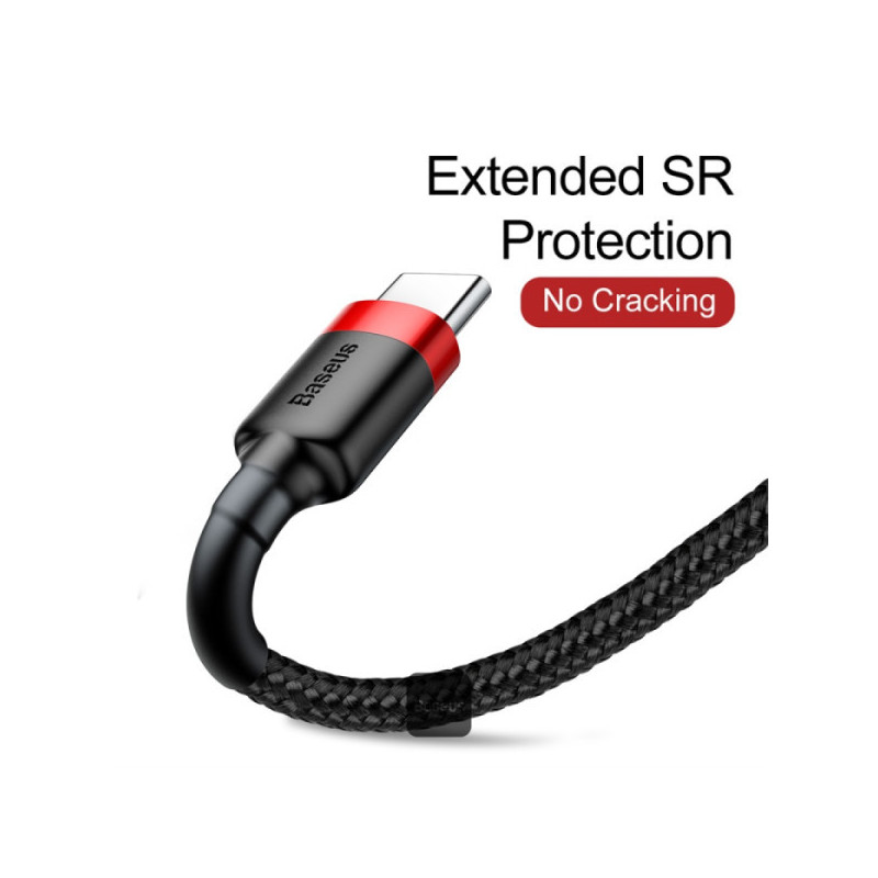 Baseus dátový kábel Cafule USB-C 2m 2A červeno-čierny