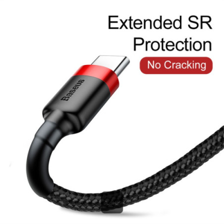 Baseus dátový kábel Cafule USB-C 2m 2A červeno-čierny