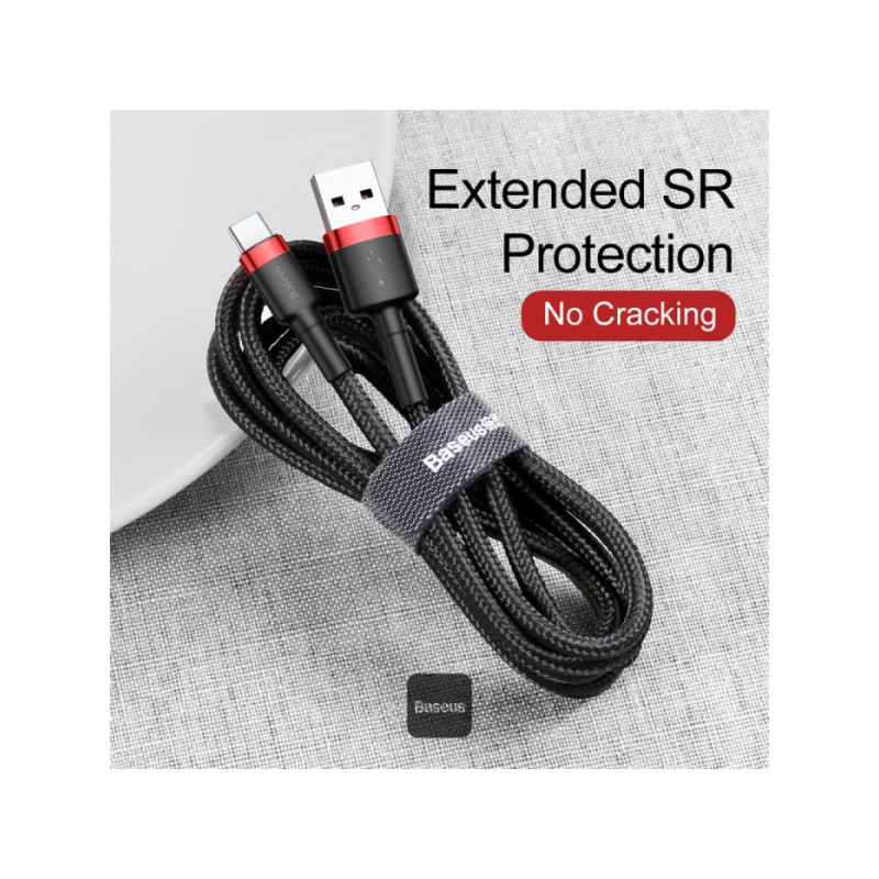 Baseus dátový kábel Cafule USB-C 2m 2A červeno-čierny