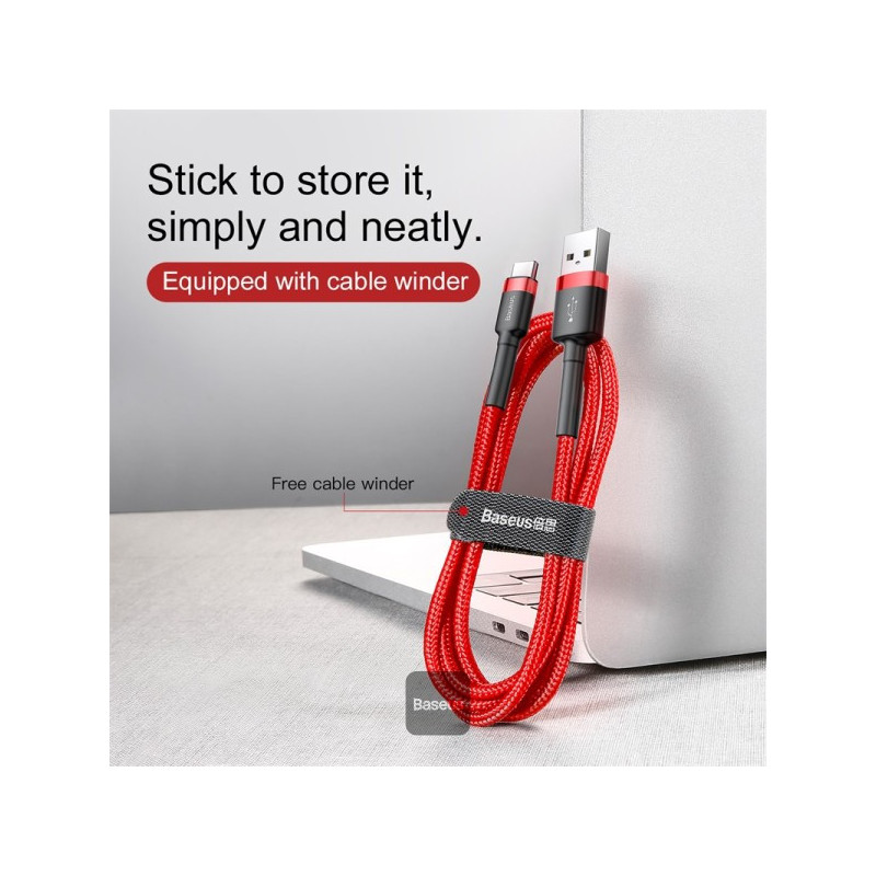 Baseus dátový kábel Cafule USB-C 2m 2A červený
