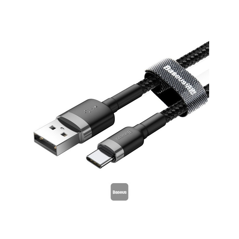 Baseus dátový kábel Cafule USB-C 2m 2A šedo-čierny